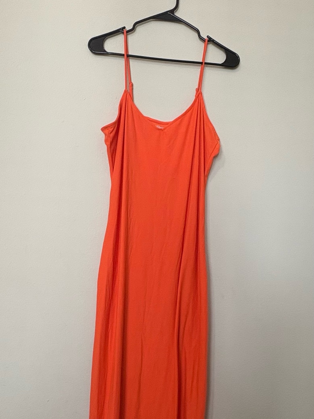 Women's Spaghetti Strap Maxi Dress in Bright Coral